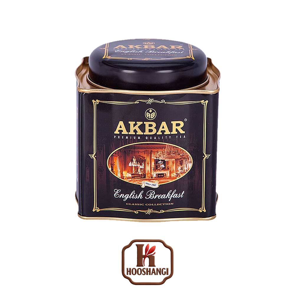 چای سیاه سنتی صبحانه انگلیسی اکبر قوطی 250 گرمی